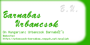 barnabas urbancsok business card